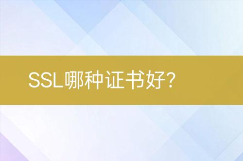 SSL哪種證書好？
