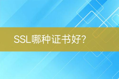 SSL哪種證書好？
