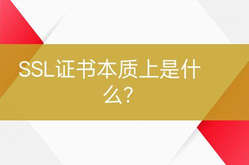 SSL證書本質(zhì)上是什么？