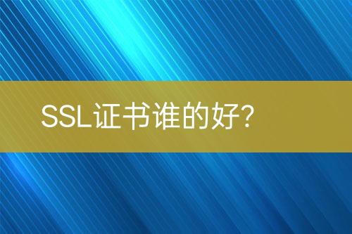 SSL證書誰(shuí)的好？