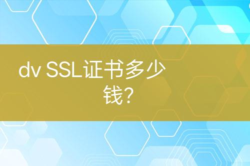 dv SSL證書多少錢？