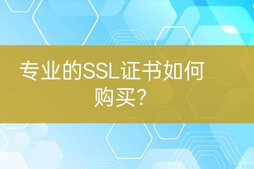 專業(yè)的SSL證書如何購(gòu)買？