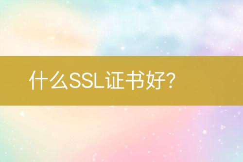 什么SSL證書(shū)好？
