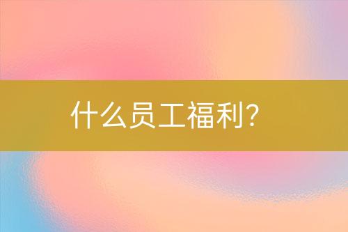 什么員工福利？