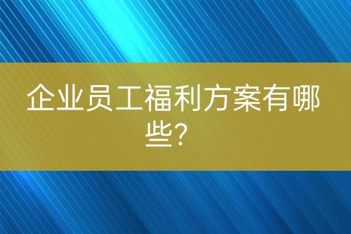 企業(yè)員工福利方案有哪些？