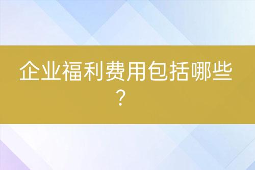 企業(yè)福利費(fèi)用包括哪些？