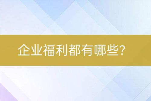 企業(yè)福利都有哪些？