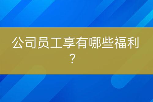 公司員工享有哪些福利？