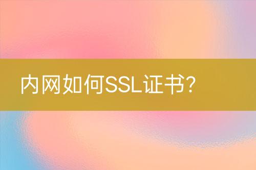 內(nèi)網(wǎng)如何SSL證書？