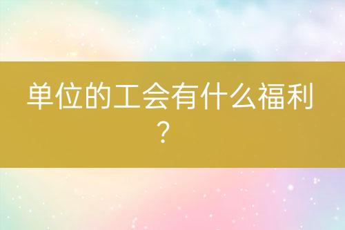 單位的工會有什么福利？