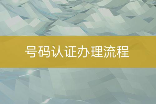 號碼認證辦理流程