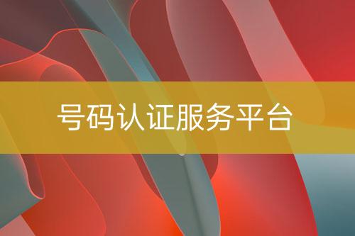 號(hào)碼認(rèn)證服務(wù)平臺(tái)