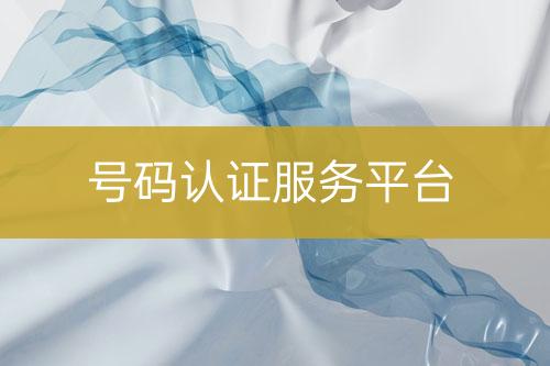 號碼認(rèn)證服務(wù)平臺(tái)