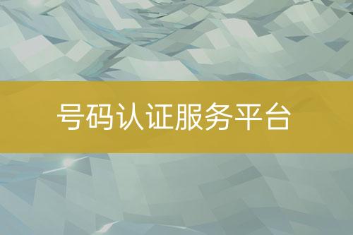 號碼認證服務(wù)平臺