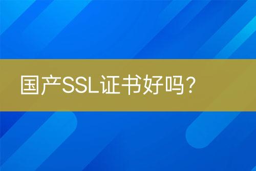 國產(chǎn)SSL證書好嗎？