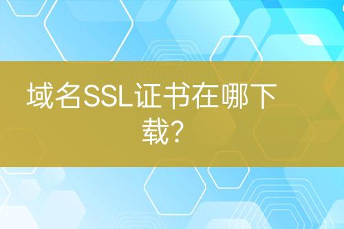 域名SSL證書在哪下載？