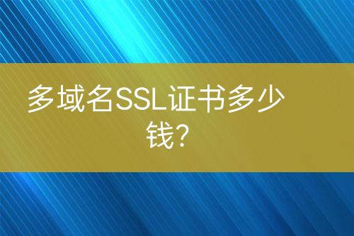 多域名SSL證書多少錢？