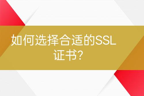 如何選擇合適的SSL證書？