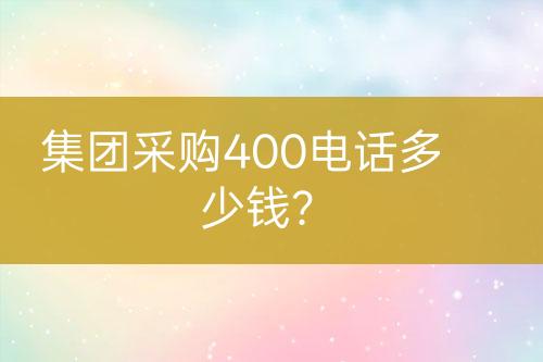 集團(tuán)采購(gòu)400電話多少錢？