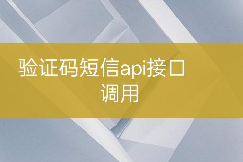 驗證碼短信api接口調(diào)用