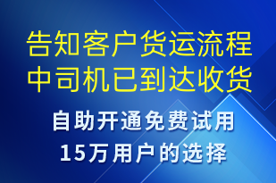 告知客戶貨運(yùn)流程中司機(jī)已到達(dá)收貨地點(diǎn)-訂單通知短信模板